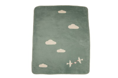 Kleine Babydecke Vögel grün