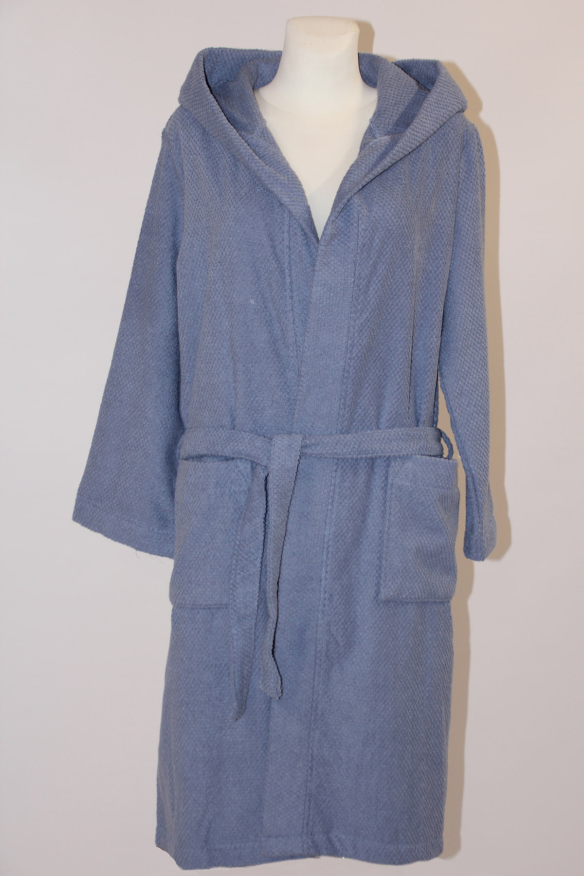 Bademantel "Yuri" blau mit Kapuze